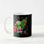 Alien Christmas Tree Lights Xmas Funny Alien  Koffiemok (Links)