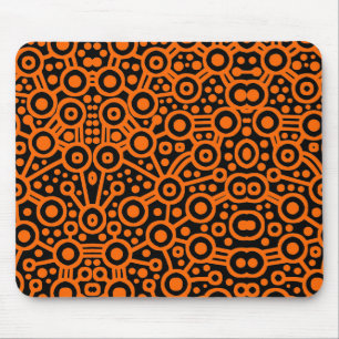 Alien Circuit II - Oranje op zwart Muismat