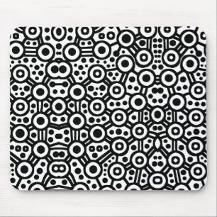 Alien Circuit III - Zwart op wit Muismat