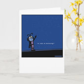 Alien confus - carte de voeux (Fleur jaune)