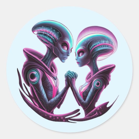 Alien Couple Stickers (Voorkant)
