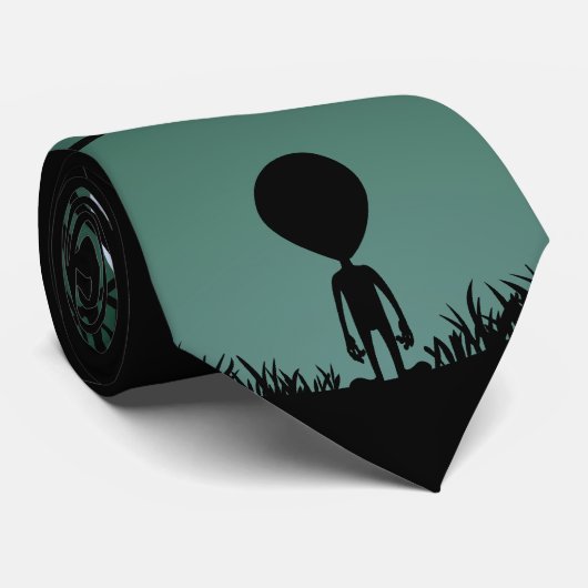 Alien Cravates Cadeaux Gris Alien cravate Alien Ar (Roulé)