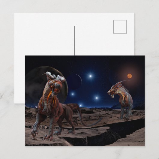 Alien Creature Planet Scary Briefkaart (Voorkant / Achterkant)