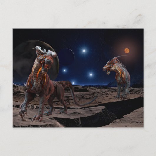 Alien Creature Planet Scary Briefkaart (Voorkant)