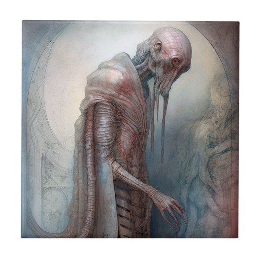 Alien Creature Science Fotion Tegeltje (Voorkant)