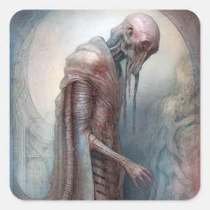 Alien Creature Science Fotion Vierkante Sticker