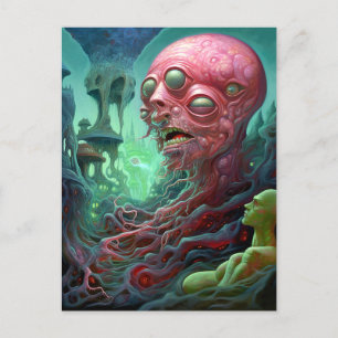 Alien Creature Surreal Horror Art Briefkaart