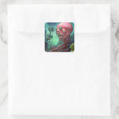 Alien Creature Surreal Horror Art Vierkante Sticker (Tas)