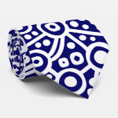 Alien Curcuit Abstract - wit op donkerblauw Stropdas (Opgerold)