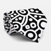 Alien Curcuit Abstract - wit op zwart Stropdas (Opgerold)