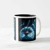 Alien dans l'espace Mug à deux tons, 11 oz (Devant droit)