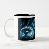 Alien dans l'espace Mug à deux tons, 11 oz (Gauche)