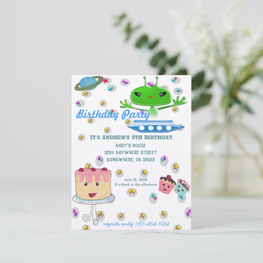 Alien Days Invitation Anniversaire (Debout devant)