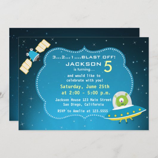 Alien de l'espace extra-atmosphérique Invitation d (Devant / Derrière)