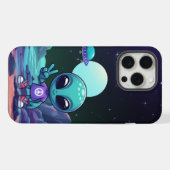 Alien de paix mignon et vaisseau spatial (Verso Horizontal)