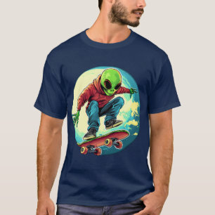 Alien de patinage / T-shirt Skateboarder