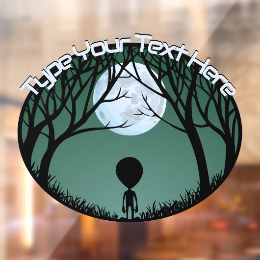 Alien Decal Custom Cute Alien Grey Window Cling (Vel 2)