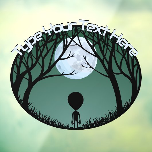 Alien Decal Custom Cute Alien Grey Window Cling (Vel 3)