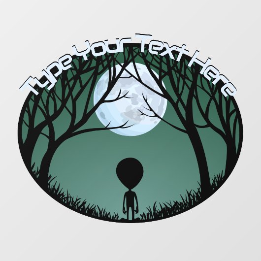 Alien Decal Custom Cute Alien Grey Window Cling (Vel)