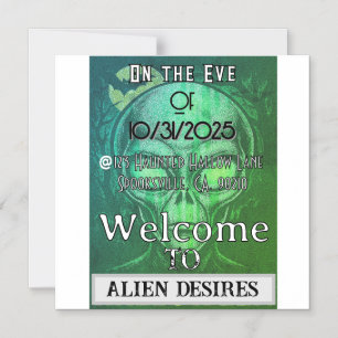 Alien Desires Halloween Magnetische Uitnodiging