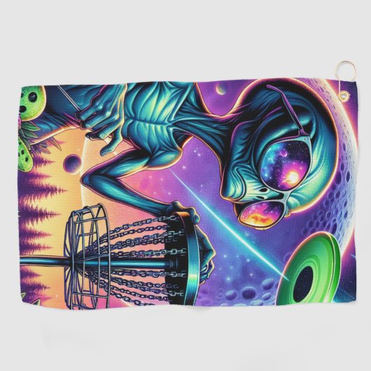 Alien Disc Golf Golfhanddoek (Horizontaal)