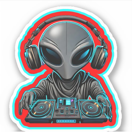 Alien DJ Sticker (Voorkant)
