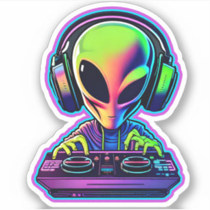 Alien DJ Sticker