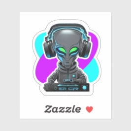 Alien DJ vinyl Sticker