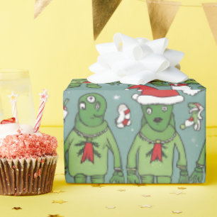 Alien drôle cadeau de vacances Noël papier d'embal