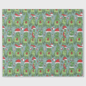 Alien drôle cadeau de vacances Noël papier d'embal (Plat)