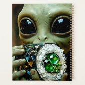 Alien drôle mangeant des nouilles Ramen Monogrammé (Dos)