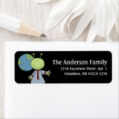 Alien & Earth Space Theme Return Address Label (Insitu)