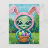Alien Easter Bunny Briefkaart (Voorkant)