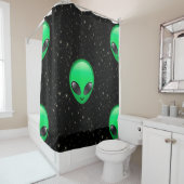 alien émojis salle de bain rideau de douche (En situation)