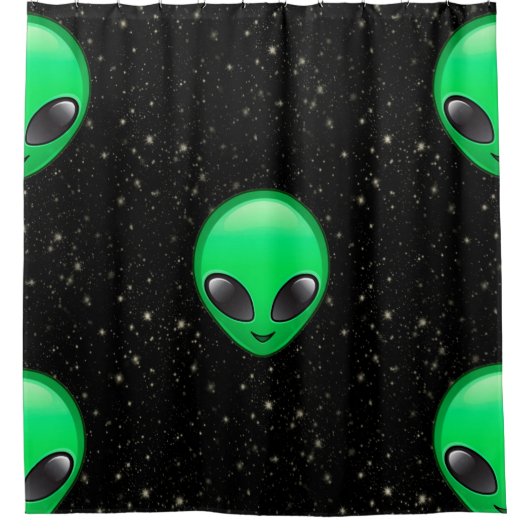 alien émojis salle de bain rideau de douche (Devant)