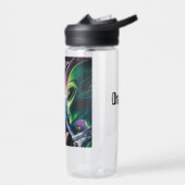 Alien en astronaut in de ruimte gepersonaliseerd waterfles (Links)