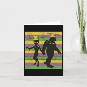 Alien en Bigfoot Bead Mardi Gras New Orle Kaart
