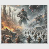 Alien en Call of Duty cadeauverpakking Cadeaupapier (Vlak)