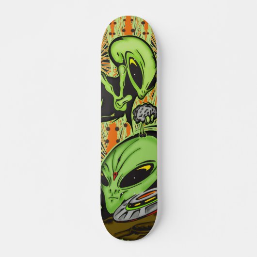 Alien en en Flying Saucer UFO Skateboard (Voorkant)