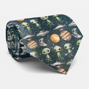 Alien en en ruimteschip stropdas