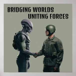 Alien en soldaat poster