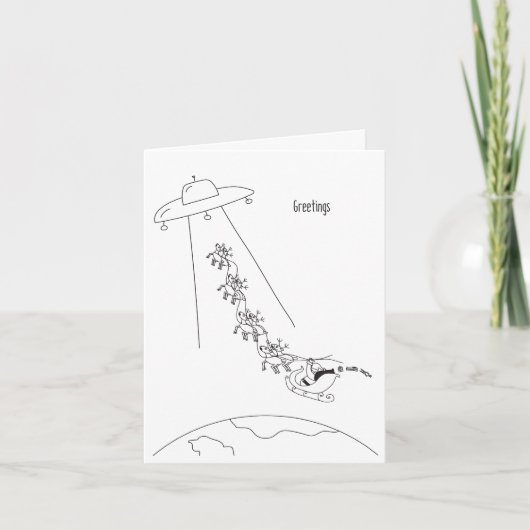Alien enlèvement de la carte de Noël du Père Noël (Devant)