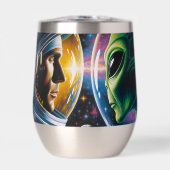 Alien et astronaute dans l'espace (Avant)