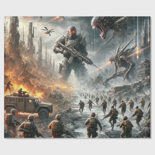 alien et emballage cadeau d'appel de service (Plat)