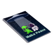 Alien et paix terrestre sur un carnet (Côté Droit)