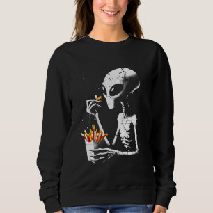 Alien eten friet - Grappig Grafisch Alien UF Trui