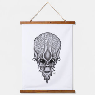Alien Face , Afrikaanse schedelwederopbouw Hangend Wandkleed