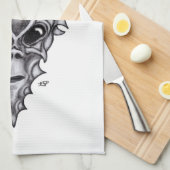 Alien Face , Afrikaanse schedelwederopbouw Theedoek (Quarter Fold)