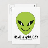 Alien Face Briefkaart (Voorkant / Achterkant)