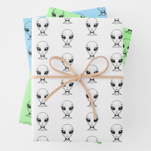 Alien Face Inpakpapier Vel (In situ)